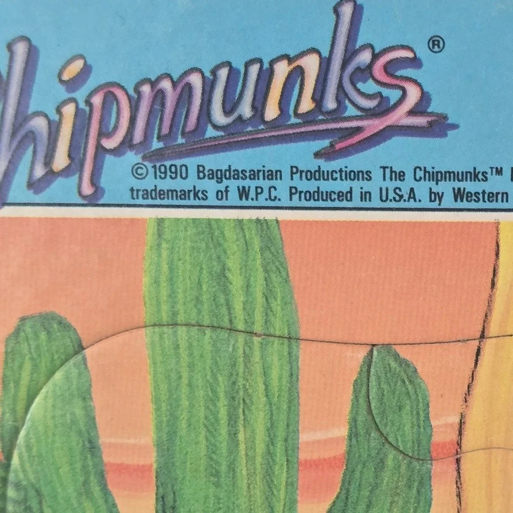 Golden The Chipmunks Frame-Tray Puzzle Kids 1990 2-Pack Alvin Simon Theodore
